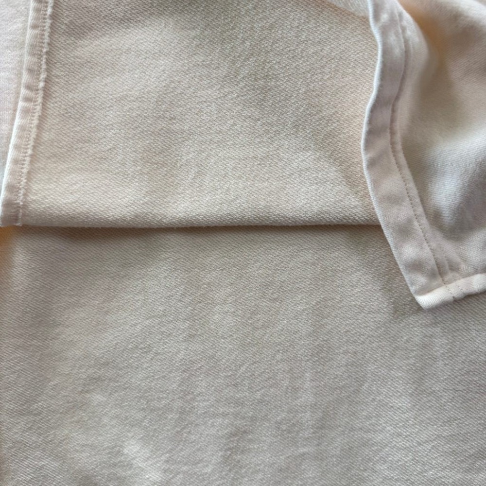 Athleta XS Cream Hooded Sweatshirt Tunic Pullover Split Hem 100% Cotton - Picture 7 of 9